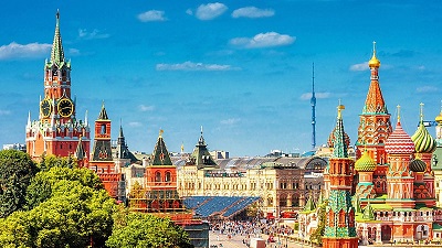Saint Basil's Cathedral and the Red Square in Russia